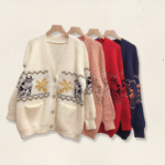 ژاکت بافت جلو دکمه